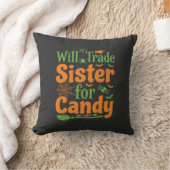 Halloween Zuster Snoep Handel Design_1 Kussen (Deken)