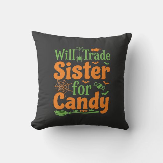 Halloween Zuster Snoep Handel Design_1 Kussen (Voorkant)
