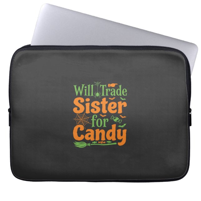 Halloween Zuster Snoep Handel Design_1 Laptop Sleeve (Voorkant)