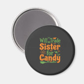 Halloween Zuster Snoep Handel Design_1 Magneet (Voorkant / Achterkant)