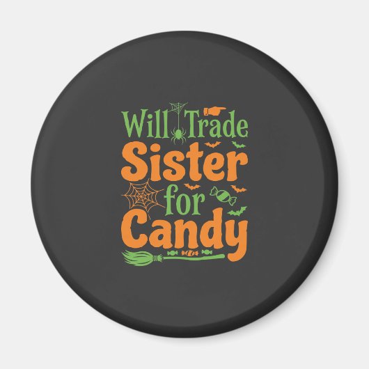 Halloween Zuster Snoep Handel Design_1 Magneet (Voorkant)