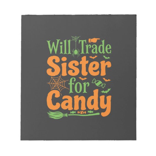 Halloween Zuster Snoep Handel Design_1 Notitieblok (Voorkant)