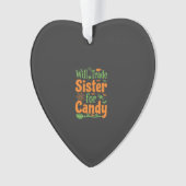 Halloween Zuster Snoep Handel Design_1 Ornament (voorkant)