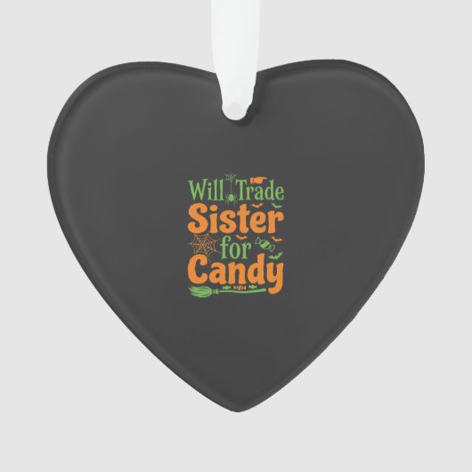 Halloween Zuster Snoep Handel Design_1 Ornament (voorkant)