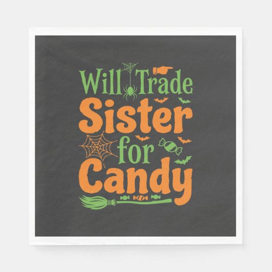 Halloween Zuster Snoep Handel Design_1 Servet (Voorkant)