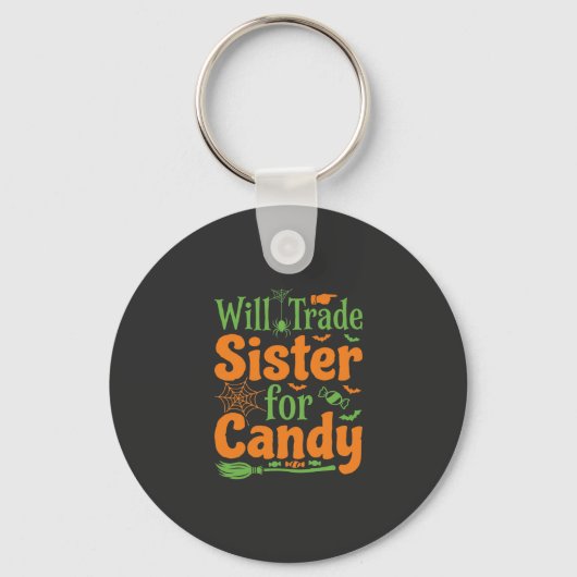 Halloween Zuster Snoep Handel Design_1 Sleutelhanger (Voorkant)