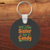 Halloween Zuster Snoep Handel Design_1 Sleutelhanger (Voorkant)