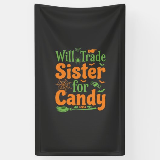 Halloween Zuster Snoep Handel Design_1 Spandoek (Verticaal)