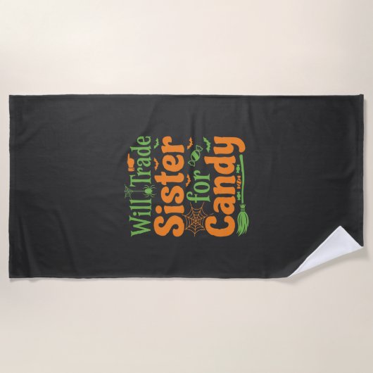 Halloween Zuster Snoep Handel Design_1 Strandlaken (Voorkant)