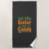 Halloween Zuster Snoep Handel Design_1 Strandlaken (Voorkant)