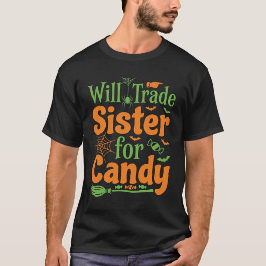 Halloween Zuster Snoep Handel Design_1 T-shirt (Voorkant)