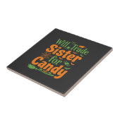 Halloween Zuster Snoep Handel Design_1 Tegeltje (Zijkant)