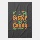 Halloween Zuster Snoep Handel Design_1 Theedoek (Verticaal)