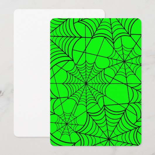 halloween zuur groen spinnenweb kaart (Voorkant / Achterkant)