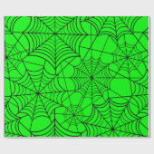 halloween-zuur-groene spinrag cadeaupapier (Vlak)