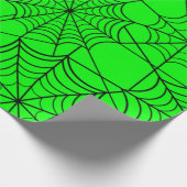halloween-zuur-groene spinrag cadeaupapier (Hoek)