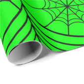 halloween-zuur-groene spinrag cadeaupapier (Rol Hoek)