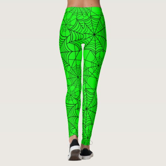 halloween-zuur-groene spinrag leggings (Achterkant)