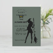 Halloween Zwanger Heks Geslacht Neutraal Kaart (Staand voorkant)