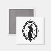 Halloween zwangere heks en spiegel heks kostuum magneet (Voorkant / Achterkant)