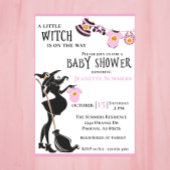 Halloween Zwangere Witch Pink Girl Baby Kaart