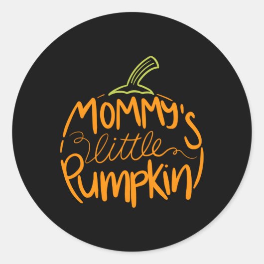 Halloween zwangerschap s mama's kleine pompoen ronde sticker (Voorkant)