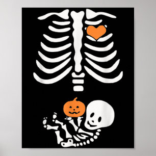 Halloween Zwangerschap Skelet Baby Hart Zwangersch Poster