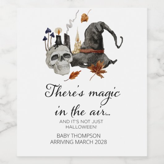 Halloween zwangerschapsaankondiging grootouder te wijn etiket (Enkel label)