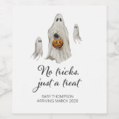 Halloween zwangerschapsaankondiging grootouder te  wijn etiket (Enkel label)