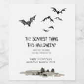 Halloween zwangerschapsaankondiging grootouder te wijn etiket (Enkel label)