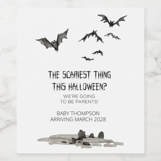 Halloween zwangerschapsaankondiging grootouder te wijn etiket (Enkel label)