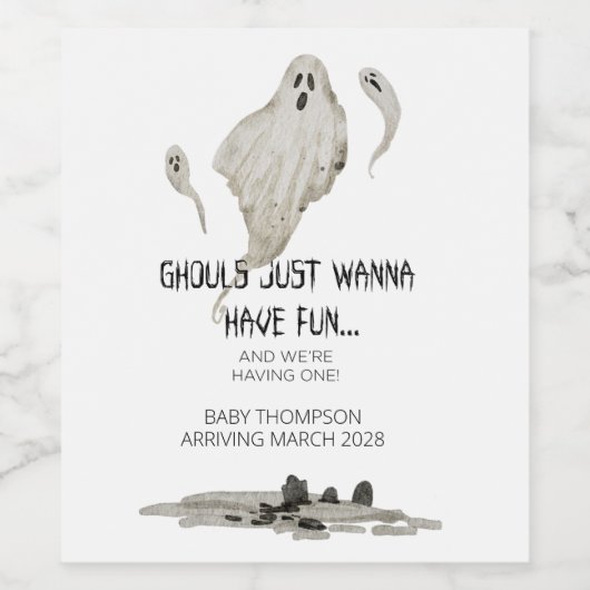 Halloween zwangerschapsaankondiging grootouder te wijn etiket (Enkel label)
