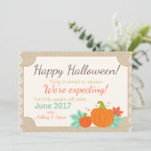 Halloween zwangerschapsaankondiging Pompoen Aankondiging (Staand voorkant)