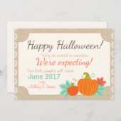 Halloween zwangerschapsaankondiging Pompoen Aankondiging (Voorkant / Achterkant)