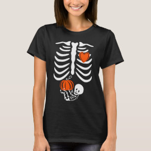 Halloween Zwangerschapsaankondiging Skelet met Bab T-shirt