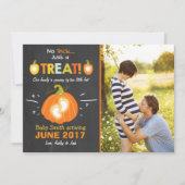 Halloween zwangerschapsaankondiging Trick or treat Aankondiging (Voorkant)