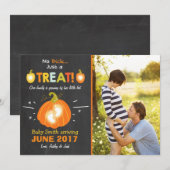 Halloween zwangerschapsaankondiging Trick or treat Aankondiging (Voorkant / Achterkant)