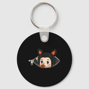 Halloween Zwangerschapsshirt - Zwarte Kattenoren B Sleutelhanger