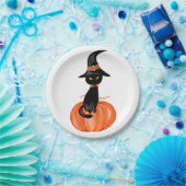 Halloween zwart Bord kattenpapier (Feest)