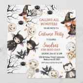 Halloween Zwart Bruin Kinder Kostuumfeest Verjaard Kaart (Voorkant / Achterkant)