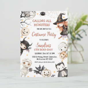 Halloween Zwart Bruin Kinder Kostuumfeest Verjaard Kaart