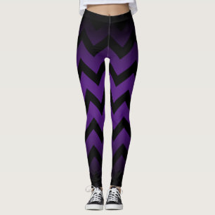 Halloween Zwart chevron strepen ombre paarse Leggings