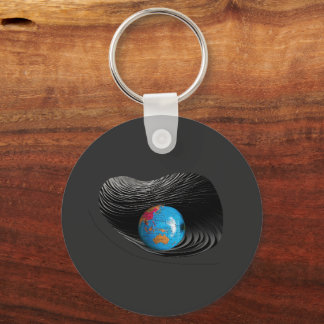 Halloween Zwart en Blauwe Planeet Sleutelhanger