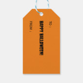 Halloween Zwart en Sinaasappel Gift Label Cadeaulabel (Achterkant)