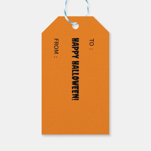 Halloween Zwart en Sinaasappel Gift Label Cadeaulabel (Achterkant)