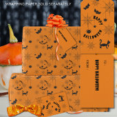 Halloween Zwart en Sinaasappel Gift Label Cadeaulabel