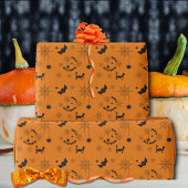 Halloween zwart en Sinaasappel inpakpapier