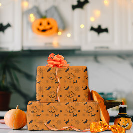 Halloween zwart en Sinaasappel inpakpapier