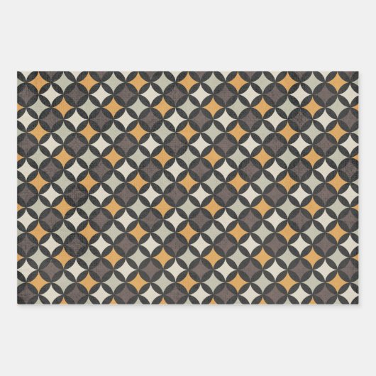 Halloween zwart en Sinaasappel verdrietig Inpakpapier Vel (Voorkant 3)