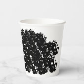 Halloween zwart en wit Skulls stapel spooky Papieren Bekers (Achterkant)